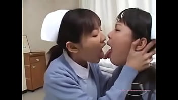 Preview 3 of Slow Cfnm - 2 Nurses Kissing Sucking Tongues Spitting On The Floor In The Hospital