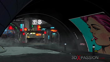 Preview 1 of Hentai Jump Dick - Cyberpunk sex with a super hot sexy girl! Fuck machine,  BDSM,  hardcore