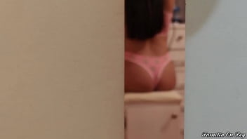 Preview 1 of Boobs Slap And Squirt - Spying My Little Step Sister While Ironing Her Hair - My Kinky Tapes Me With His Phone When I&#039_m Neglected