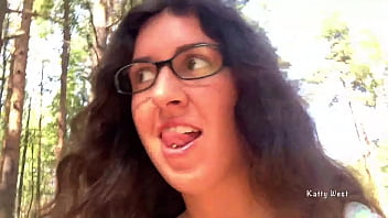 Preview 1 of Bohri Kitchen - Babe with glasses walks in public and shows tits and pussy