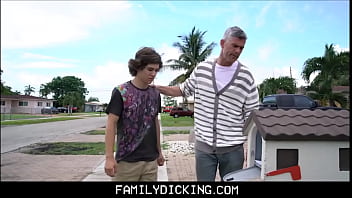 Preview 1 of Rare Video Come Inside - Twink Stepson &amp_ Stepdad Threesome With Cutie Next Door - Alex Meyer,  Bill Farnsworth,  Landon Mathews