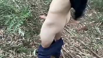 Preview 2 of Pown Shop Cum - 18yo sub twink spank and ball close up in the forest.