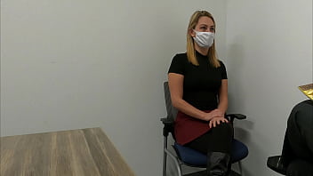 Preview 1 of Janvaro Ki Sexy Picture - Girl gives new boss a blowjob during job interview