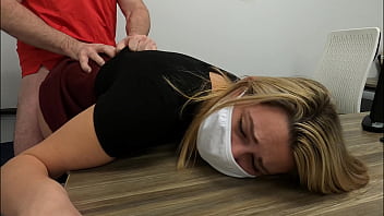 Preview 4 of Janvaro Ki Sexy Picture - Girl gives new boss a blowjob during job interview