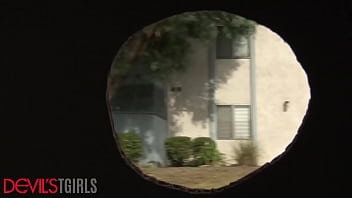 Preview 1 of Rajwap And Girl Sex Dog - DevilsTGirls Morena Black Makes A Mobile Glory Hole To Fuck