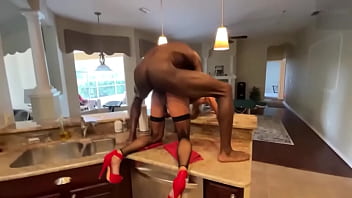 Preview 2 of Xxx Pkv - Trailer Ace Hardz BBC VS Hot wife Mandy Monroe while she clean the kitchen