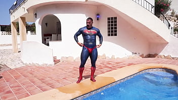 Preview 3 of Big Ditd - Superman gets his thonged spandex suit soaking wet