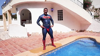 Preview 4 of Big Ditd - Superman gets his thonged spandex suit soaking wet