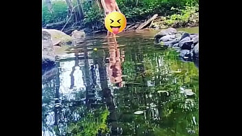 Preview 3 of Aidra Fox Anal Creampie - Naked river swimming