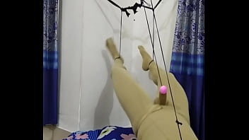 Preview 2 of Crop Sex - Zentai femdom slave penis hang