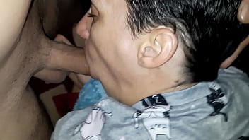 Preview 2 of Mom Son Prostate Blowjob - Wife swallowing cum and facefucked