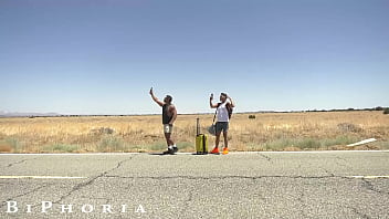 Preview 1 of Xxxxxxmoves - Gay Hitchhikers DVP Their Slutty Driver In Wild Bisexual Threesome - BiPhoria