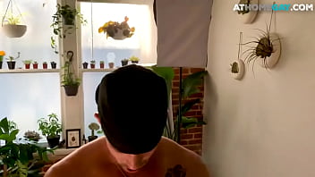 Preview 2 of Russin Pabty Sex - Hunky cub spitroasted by muscled tops in bareback threesome