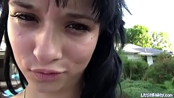 Preview 1 of Mom Model Fr Son - Little Bailey goes outdoor Park with her boyfriend and blowjob