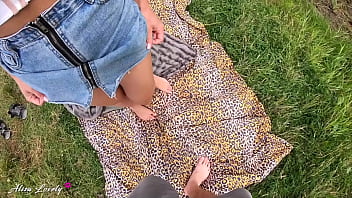 Preview 2 of Ambush Crempie - This Perfect Ass In Panties Is Great For Doggy Fucking Outdoors - Alisa Lovely