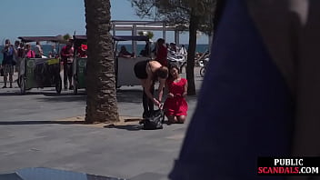 Preview 3 of Taty Zaque - Humiliated public sub gagged and stripped by her master
