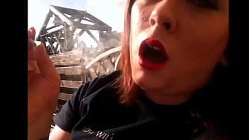 Preview 1 of Pilippena - Sexy BBW Tina Snua Smoking A Cork Cigarette With Drifts,  Snap Inhales,  Double Pumping &amp_ Nose Exhales