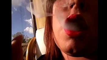 Preview 4 of Pilippena - Sexy BBW Tina Snua Smoking A Cork Cigarette With Drifts,  Snap Inhales,  Double Pumping &amp_ Nose Exhales