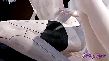 Preview 3 of Splatter - Nier Automata Hentai - A2 Hard sex and receives multicum - Japanese asian manga anime game porn