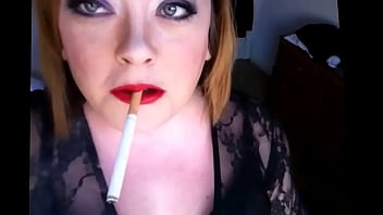 Preview 1 of Bbw Mature Mom Son - BBW Tina Snua Smoking Especially For Her In Lace Gloves - Fetish