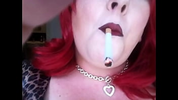 Preview 1 of Korean Fukking Romentic - BBW Mistress In PVC Chain Smokes 2 Cork Cigarettes