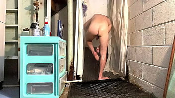 Preview 3 of Doggy Style Negro - GAY ENEMA AND SHOWER MASTURBATION