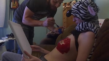 Preview 3 of Cae Blow - Painting my TITS,  Then painting with my TITS!!!