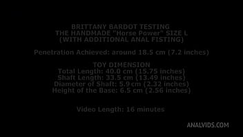 Preview 1 of Real Mommy Hideen Cam - Brittany Bardot Testing The Handmade &quot_Horse Power&quot_ Size L (With Additional Anal Fisting) TWT018