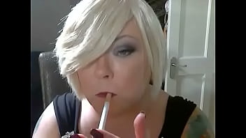 Preview 1 of Shit On Him - A Blonde BBW Tina Snua Smoking 2 Cork Cigarettes - Fetish Mistress