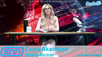 Preview 2 of Finland 3gp Ek - SNN News Anchor MILF Casca Akashova Masturbates on air