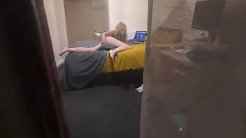 Preview 2 of Sunny Lionies - Girl caught masturbating through the window