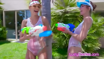 Preview 2 of Dildo And Fuckee - Wet and lubed foursome outdoors and indoors