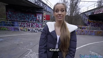 Preview 1 of Masha Bwbko - Finish blonde babe gets picked up in public has outdoor sex