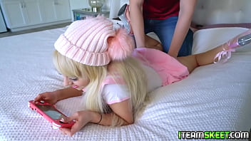 Preview 1 of Vimeo Nude Girl - Cute gamer bending over her ass to take boyfriends huge cock