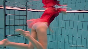Preview 2 of Fast Hard Doggy - Firm big tits and red dress underwater on Duna Bultihalo