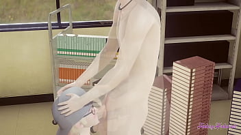 Preview 3 of Stuck Abused - Yaoi Femboy - Tod makes his boy enjoy in the library - sissy boy mmanga anime japanese asian gay porn