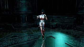 Preview 2 of Adult Firm - Busty naughty nun in veil and revealing outfit dance in cathedral