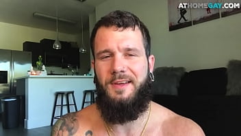 Preview 1 of Bbw Wife Gy - Inked otter sprays cum after stuffing his ass with a dildo