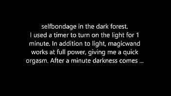 Preview 1 of Indan Sex Xxxx18 60 Play - Outdoor selfbondage orgasm in the dark woods.