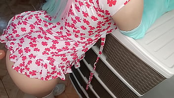 Preview 2 of Teen Brunette - Huge cock BBC stepdad fucks his VIRGIN cosplayer stepdaughter (18 years old)