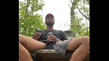 Preview 1 of Mom Old Ki - Big dick jerking off on nature path
