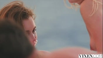 Preview 4 of Abused Beeg - VIXEN BFFs Lika &amp_ Mary have passionate threesome on yacht