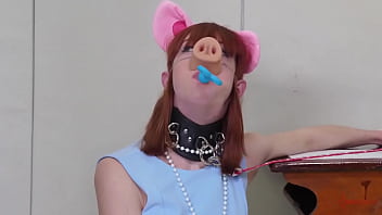 Preview 2 of Thong Fuck Tube - Degraded BDSM pig slave eats her doms ass