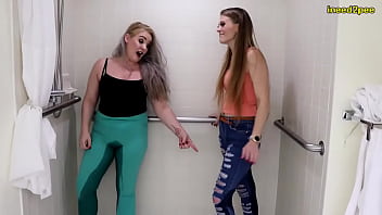 Preview 2 of Milf Animal - desperate to pee girls wetting their skintight jeans pissing