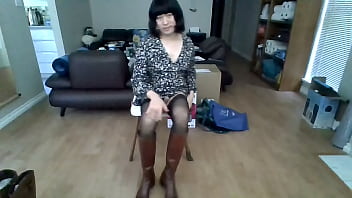 Preview 1 of Teardrop Tits Solo - Cute Summer Dress with Brown Boots