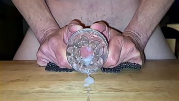 Preview 3 of Notty America - Huge load of cum through double Fleshlight Quickshot,  so hot I almost creampied my camera:-)!