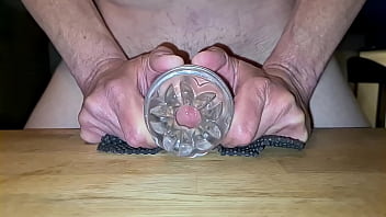 Preview 1 of Notty America - Huge load of cum through double Fleshlight Quickshot,  so hot I almost creampied my camera:-)!