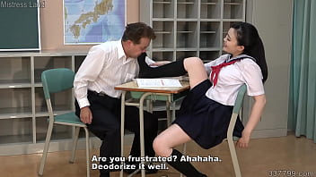 Preview 2 of Hard Futa - Japanese Foot Fetish - Tutor being Bullied by Coed