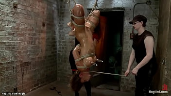 Preview 1 of Balcook Xnxz - Lesbian slave ass fisted on hogtied