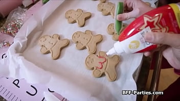 Preview 1 of Hot Sexmoza Com - Riding the cookie stealing Santa in foursome